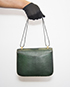 Constance 23cm Lizard Skin in Vert Fonce, back view
